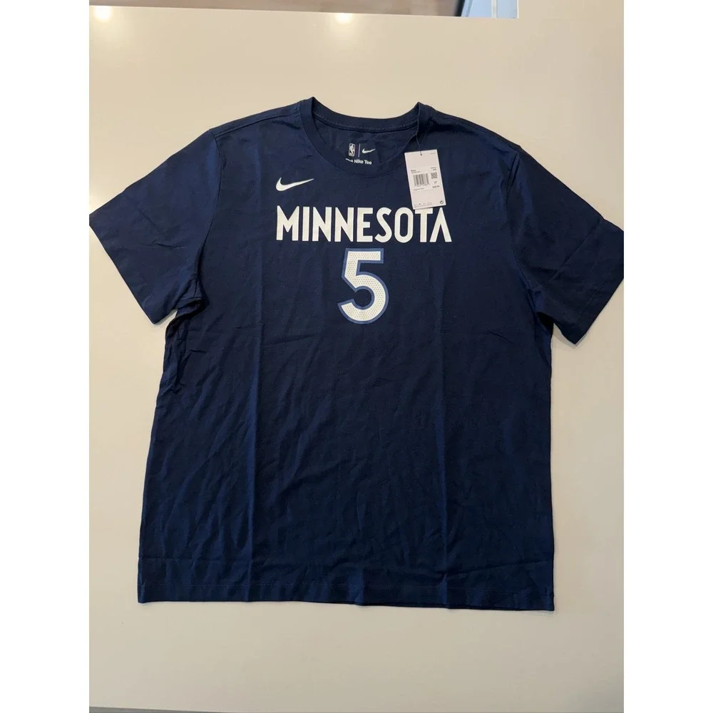 Nike Anthony Edwards Timberwolves Icon Name & Number T-Shirt Men's 2XL Navy